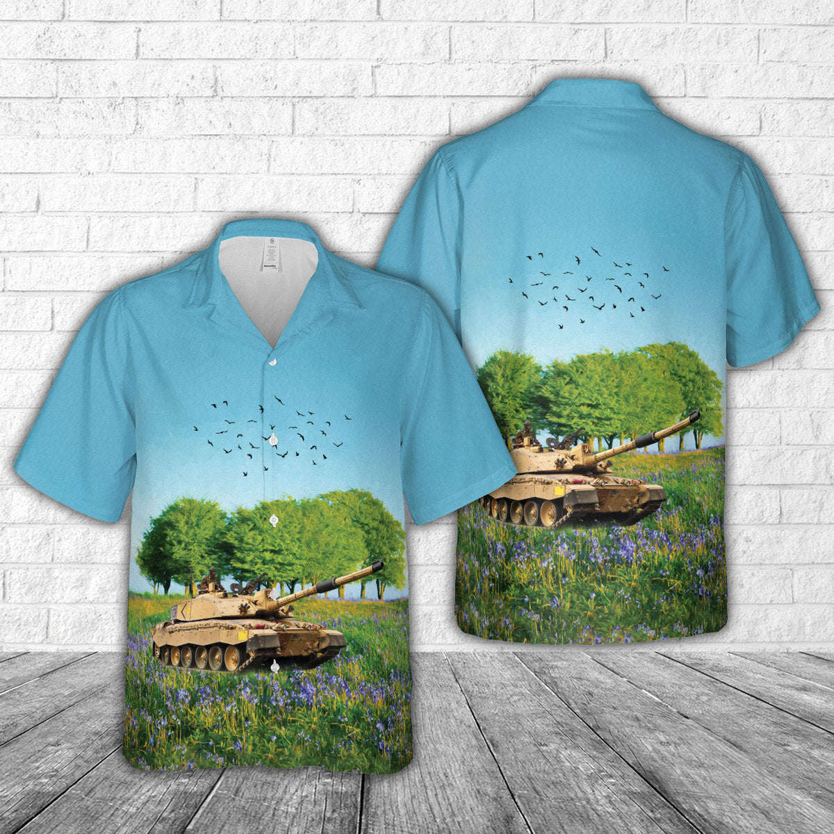 British Army Royal Scots Dragoon Guards Challenger 2 Tank Hawaiian Shirt Gift for Men Dad Father Gift for Men Dad Father
