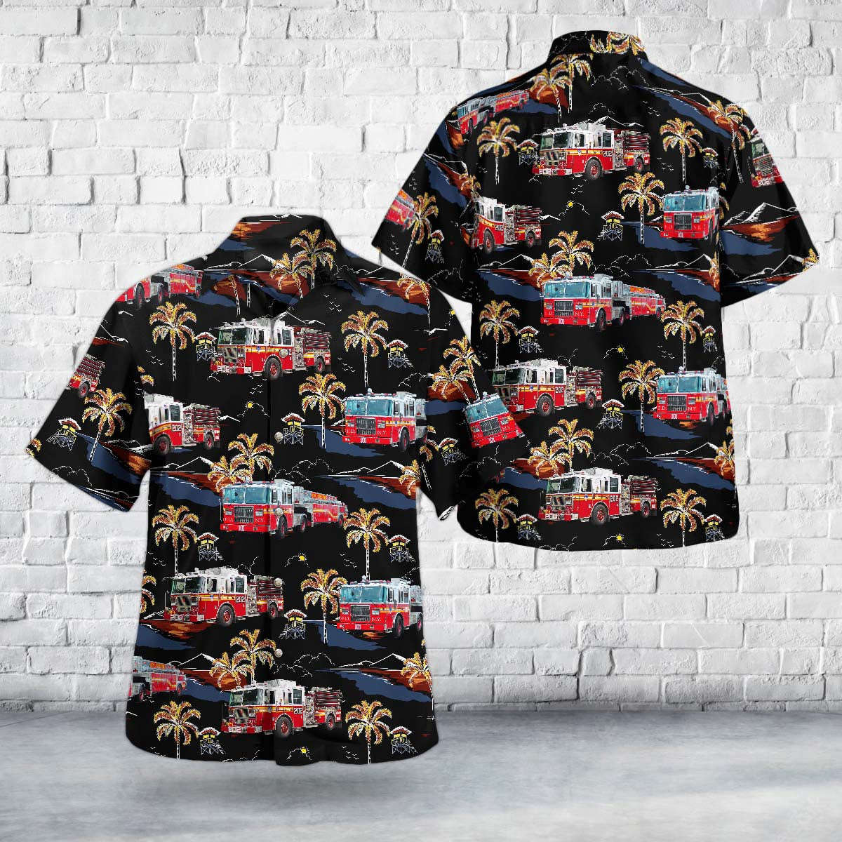 Brooklyn, New York, FDNY – Engine 202 / Ladder 101 / Battalion 32 Red Hook Raiders Hawaiian Shirt Gift for Men Dad Father Gift for Men Dad Father
