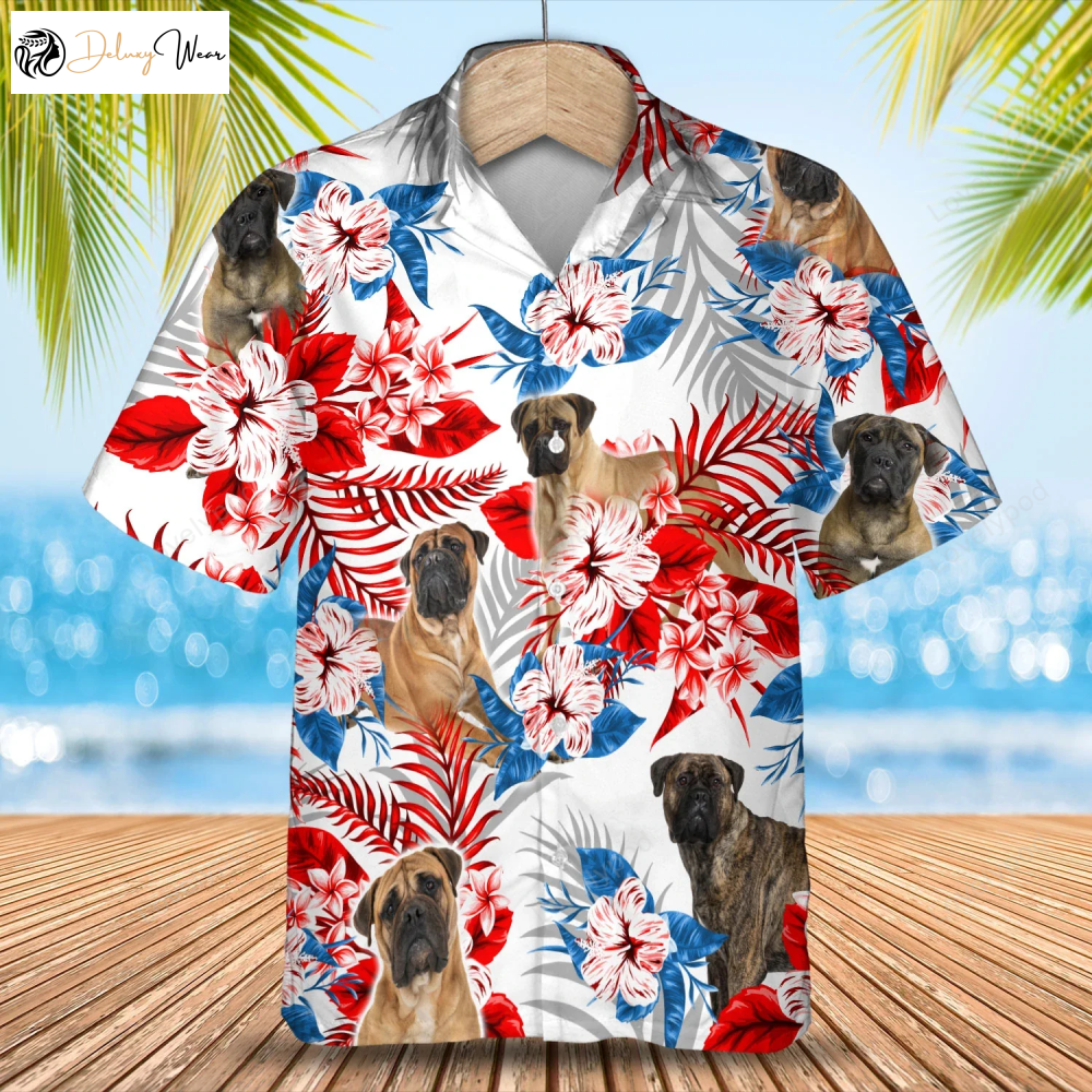 Bullmastiff Hawaiian Shirt: Stylish Summer Aloha Shirt for Men & Women