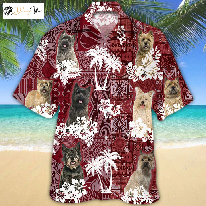 Cairn Terrier Red Hawaiian Shirt Gift for Men Women Fans - Perfect Gift for Dog Lovers Animal Summer Shirt Gift for Men Women Fanss Men s Hawaiian Shirt Gift for Men Women Fans