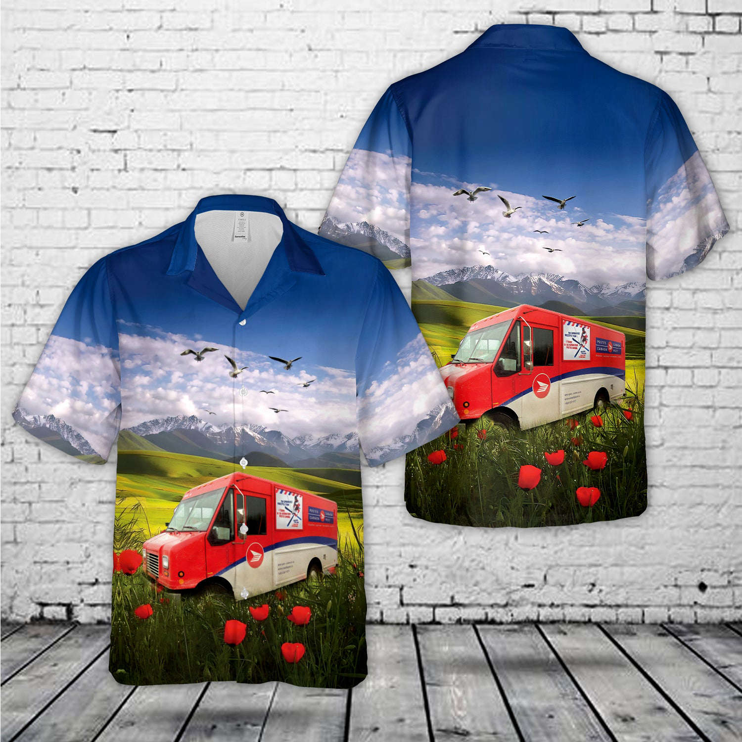 Canada Post Grumman Step Van Hawaiian Shirt Gift for Men Dad Father Gift for Men Dad Father
