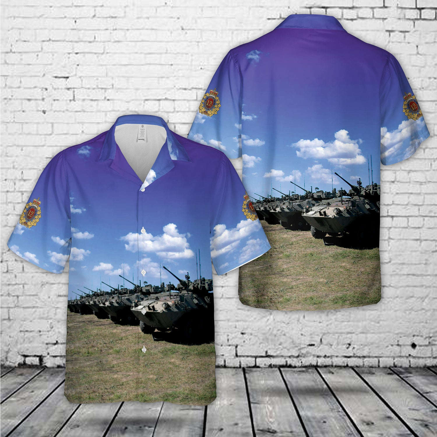 Canadian Army, 12e Régiment blindé du Canada (12th Canadian Armoured Regiment) Hawaiian Shirt Gift for Men Dad Father Gift for Men Dad Father