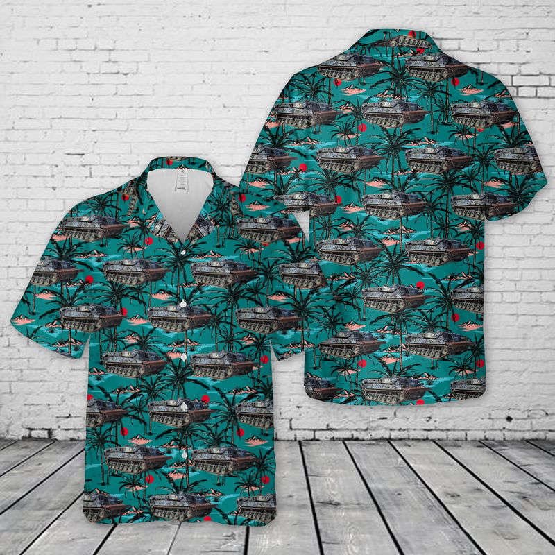Canadian Army Leopard Taurus Armored Recovery Vehicle (ARV) Hawaiian Shirt Gift for Men Dad Father Gift for Men Dad Father