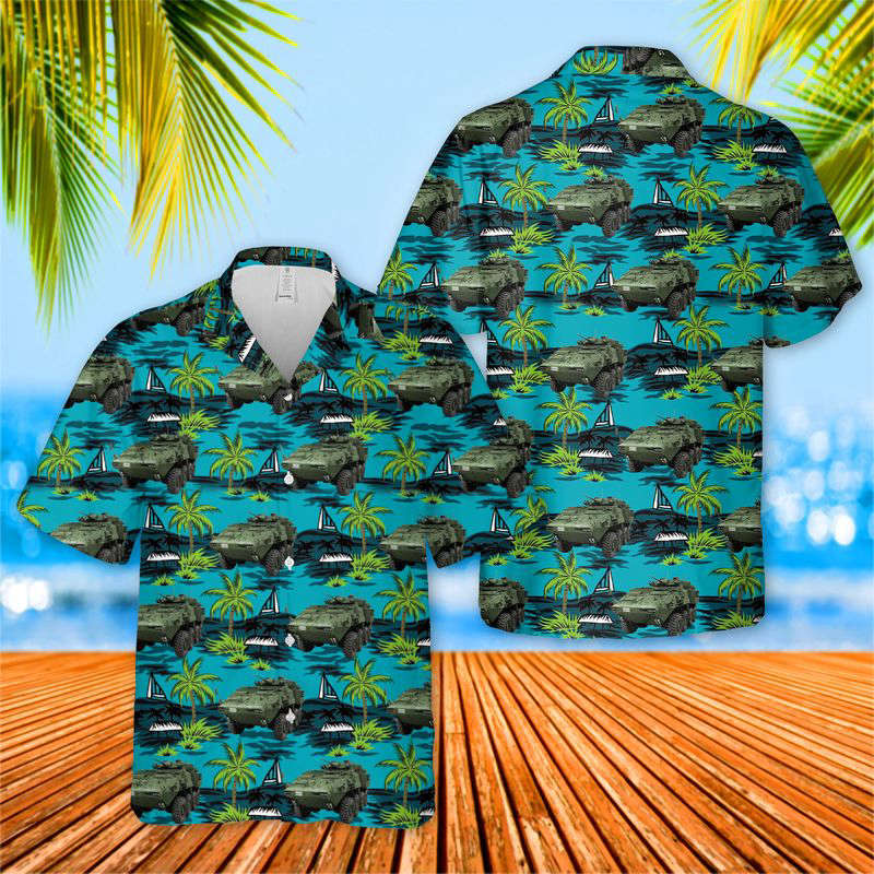 Canadian Army Light Armoured Vehicle (LAV) III Upgrade Hawaiian Shirt Gift for Men Dad Father Gift for Men Dad Father