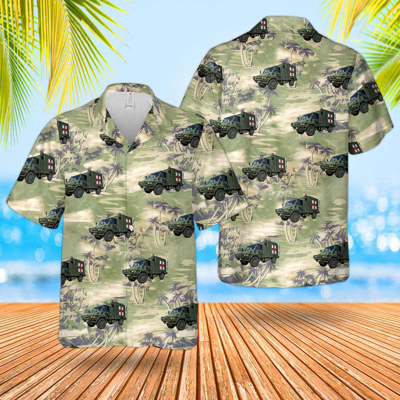 Canadian Army LSVW Ambulance Hawaiian Shirt Gift for Men Dad Father Gift for Men Dad Father