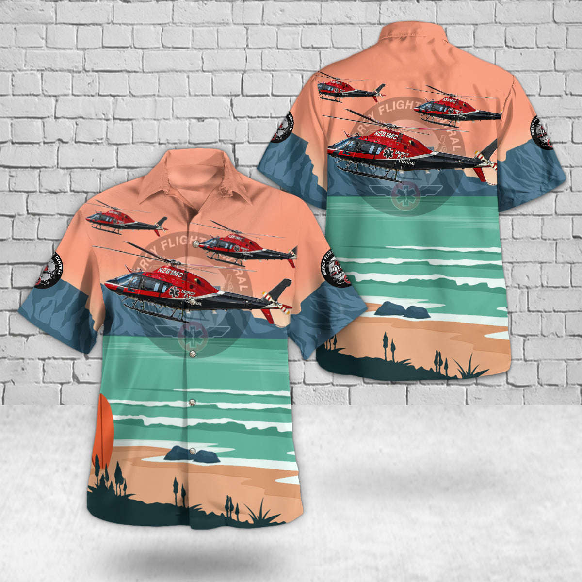 Canandaigua, New York, Mercy Flight Central Agusta-Westland AW-119 MkII Koala Enhanced Hawaiian Shirt Gift for Men Dad Father Gift for Men Dad Father