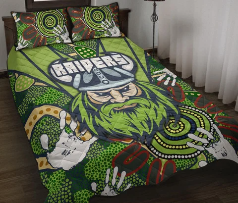 Canberra Raiders Quilt Bedding Set Decor Gift For Men Women Decor Gift For Men Women G95