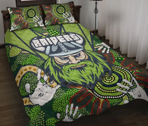 Canberra Raiders Quilt Bedding Set Decor Gift For Men Women Decor Gift For Men Women G95
