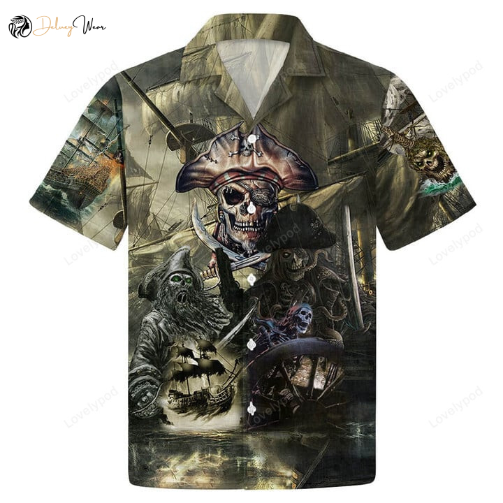 Caribbean Skull Pirate Ghost Ship Hawaiian Shirt Gift for Men Women Fans: Perfect Summer Gift