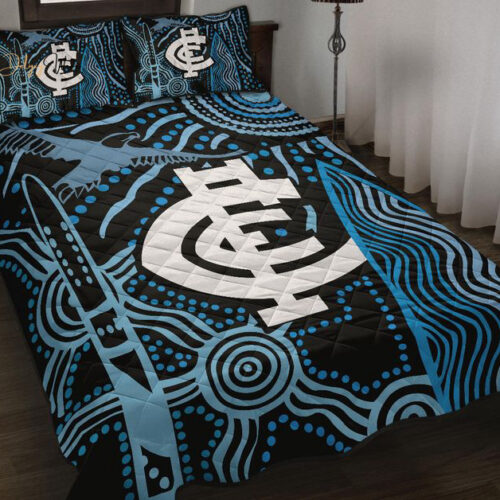 Carlton Football Quilt Bedding Set Decor Gift For Men Women Decor Gift For Men Women G95
