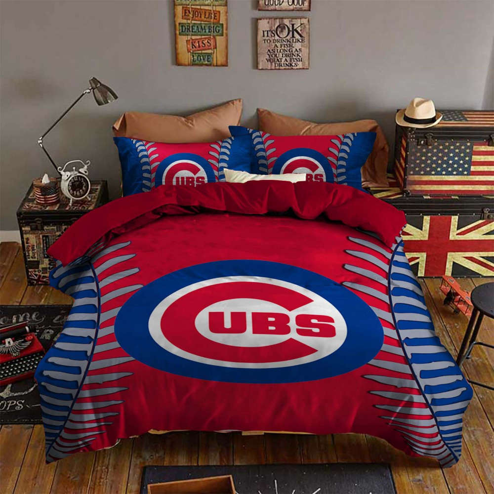Chicago Cubs 1g Bedding Set Decor Gift For Men Women Decor Gift For Men Women G95
