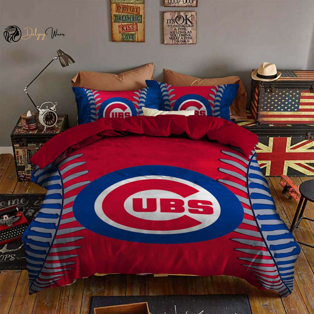 Chicago Cubs 1g Bedding Set Decor Gift For Men Women Decor Gift For Men Women G95