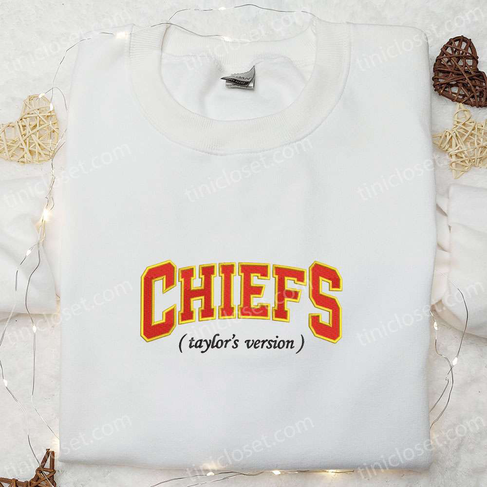 Chiefs Taylor’s Version Embroidered Shirt & Hoodie: Best NFL Sports Fandom Gift Ideas