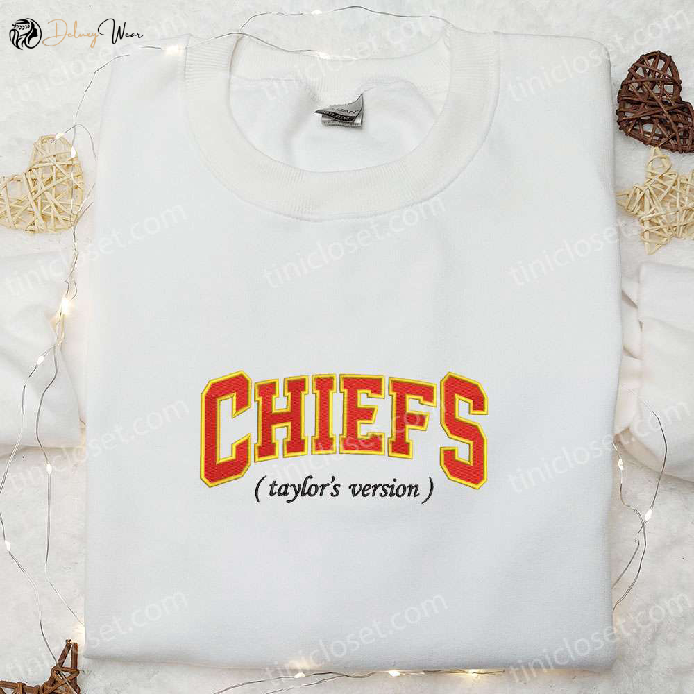 Chiefs Taylor’s Version Embroidered Shirt & Hoodie: Best NFL Sports Fandom Gift Ideas