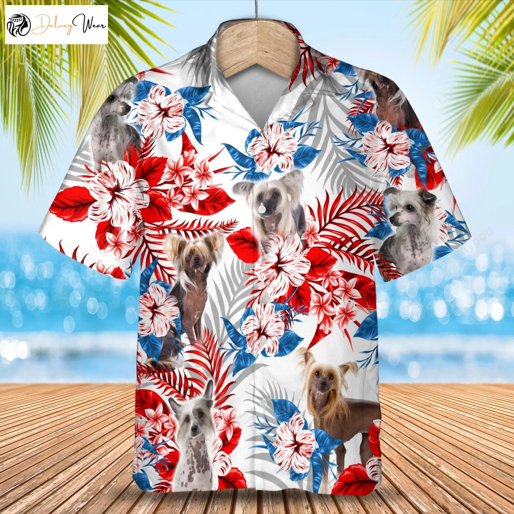 Chinese Crested Hawaiian Shirt Gift for Men Women Fans - Summer Aloha Gift for Men & Women