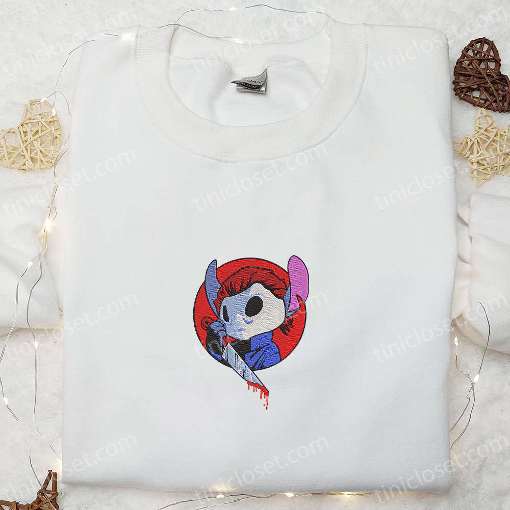 Chucky x Stitch Halloween Embroidered Shirt – Scary & Best Gift Idea Chucky x Stitch Halloween Embroidered Shirt – Scary & Best Gift Idea