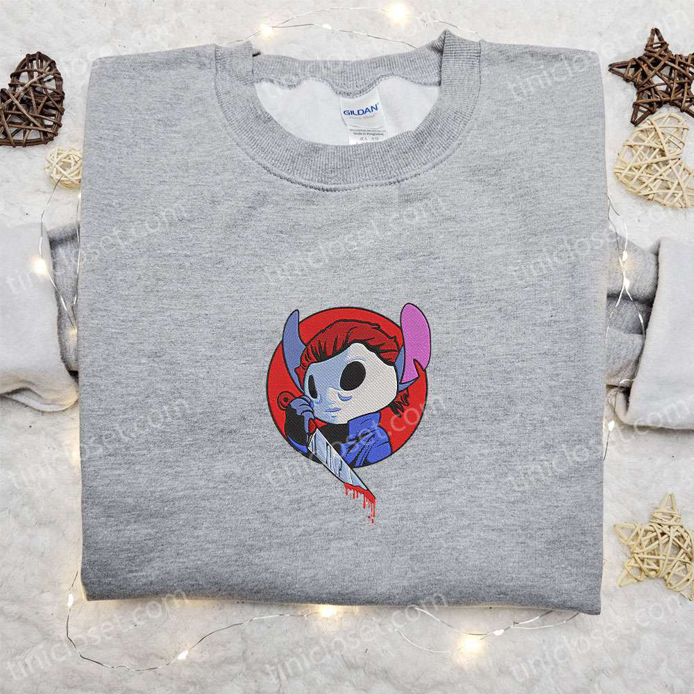 Chucky x Stitch Halloween Embroidered Shirt – Scary & Best Gift Idea Chucky x Stitch Halloween Embroidered Shirt – Scary & Best Gift Idea