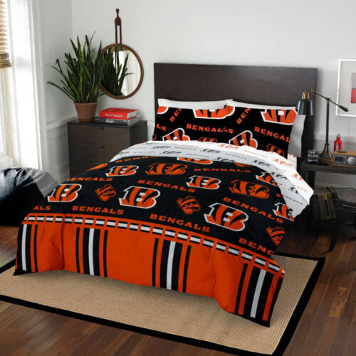 Cincinnati Bengals Bedding Set Decor Gift For Men Women Decor Gift For Men Women G95