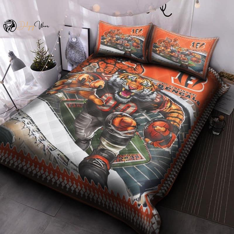 Cincinnati Bengals Bedding Set Decor Gift For Men Women Decor Gift For Men Women G95
