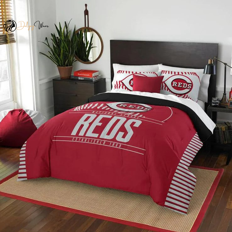 Cincinnati Reds Bedding Set Decor Gift For Men Women Decor Gift For Men Women G95