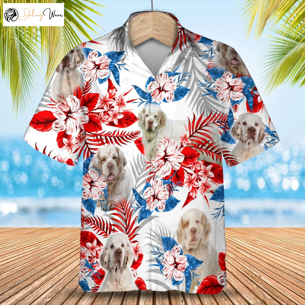 Clumber Spaniel Hawaiian Shirt Gift for Men Women Fans - Summer Aloha Gift for Men and Women