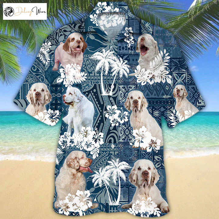 Stylish Clumber Spaniel Hawaiian Shirt Gift for Men Women Fans: Perfect Blend of Trendy Fashion and Dog Lover s Delight