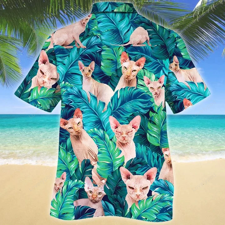 Stylish Sphynx Cat Lovers Hawaiian Shirt Gift for Men Women Fans – Perfect Cool Summer Vacation Gift