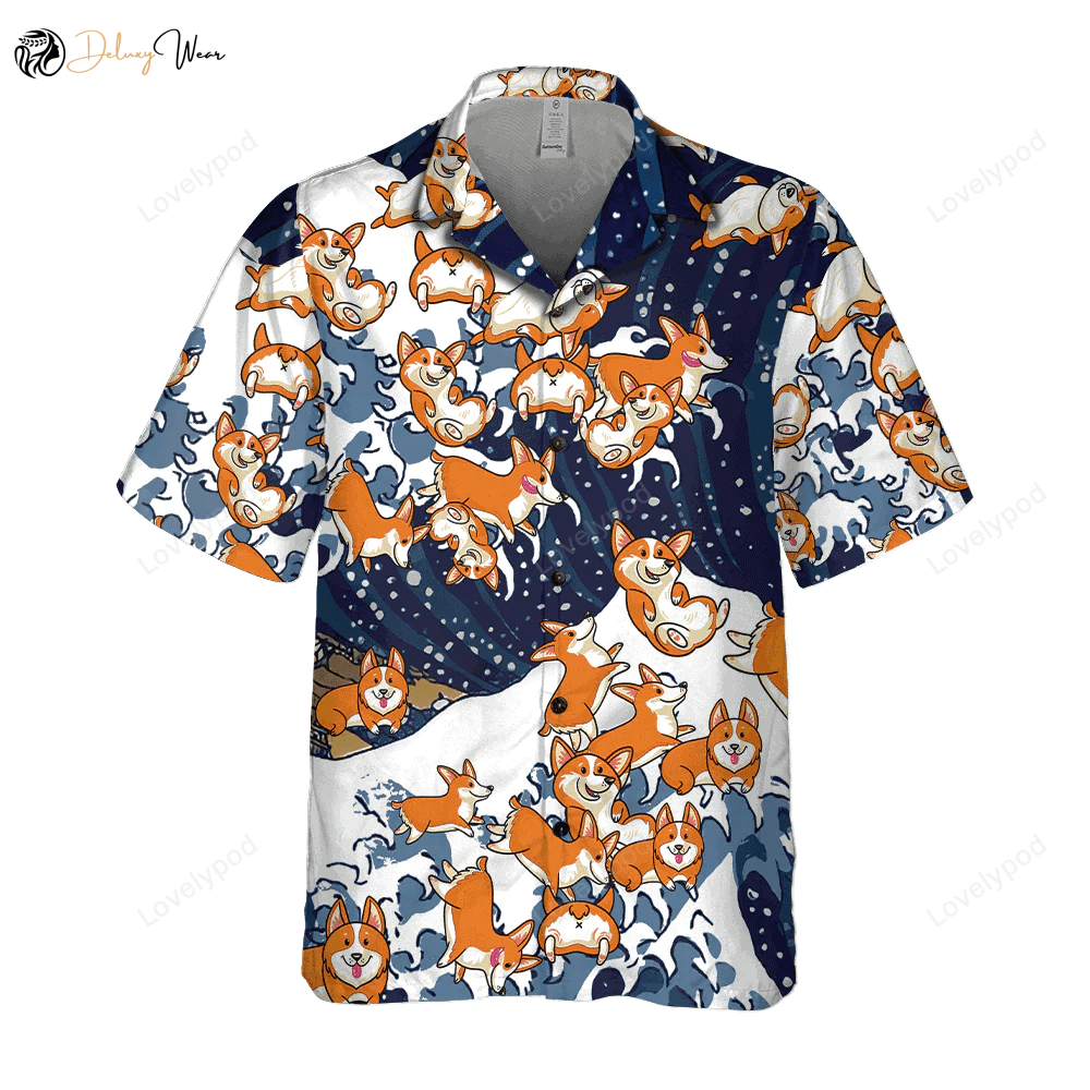 Corgi Hawaiian Shirt: Perfect Gift for Dog Lovers Stylish Dog Hawaiian Shirt