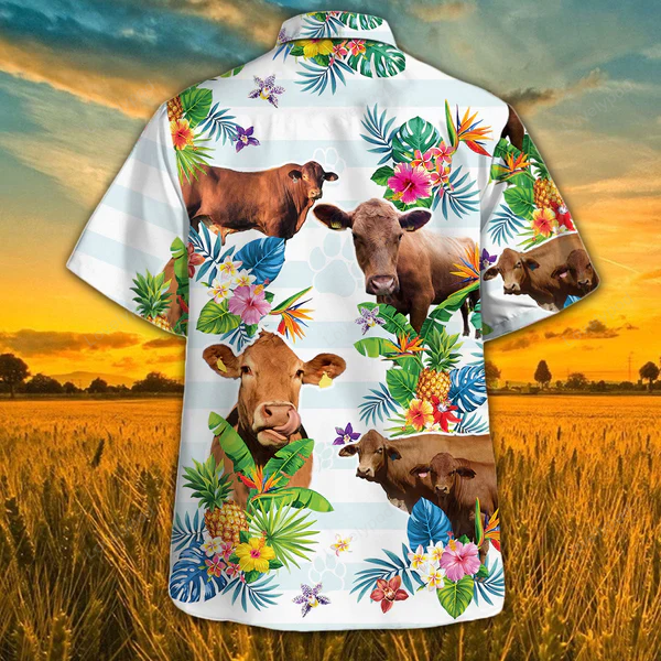 Cow Hawaiian Theme Plants Pineapple Shirt Gift for Men Women Fans Fun Summer Gifts for Men & Women