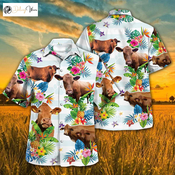 Cow Hawaiian Theme Plants Pineapple Shirt Gift for Men Women Fans Fun Summer Gifts for Men & Women