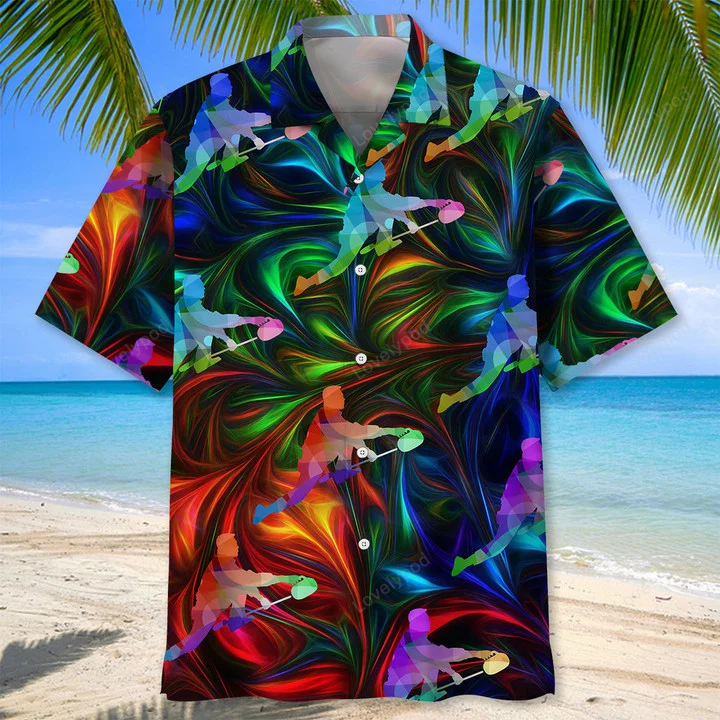 Curling Hawaiian Shirt for Men: Stylish Summer Gift Perfect for Beach Parties