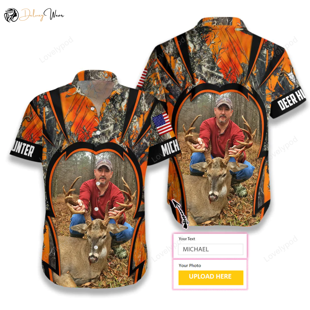 Custom Image Hunting Hawaiian Shirt Gift for Men Women Fans for Papa - Summer Men s Hunting Shirt Gift for Men Women Fans