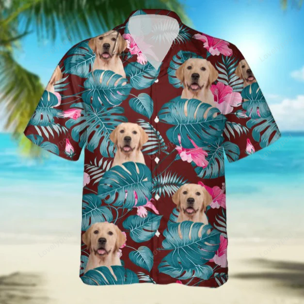 Personalized Hawaiian Shirt for Men: Upload Custom Photo Dog Print Stand Out with Trendy Men s Hawaiian Shirt!