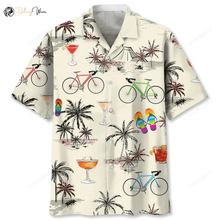 Cycling Beach Coconut Hawaiian Shirt Gift for Men Women Fans for Men & Women: Stylish & Comfy Summer Attire