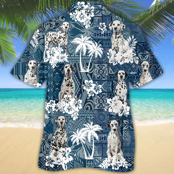 Dalmatian Hawaiian Shirt Gift for Men Women Fans: Vintage Aloha Shirt Gift for Men Women Fans for Dog Lovers