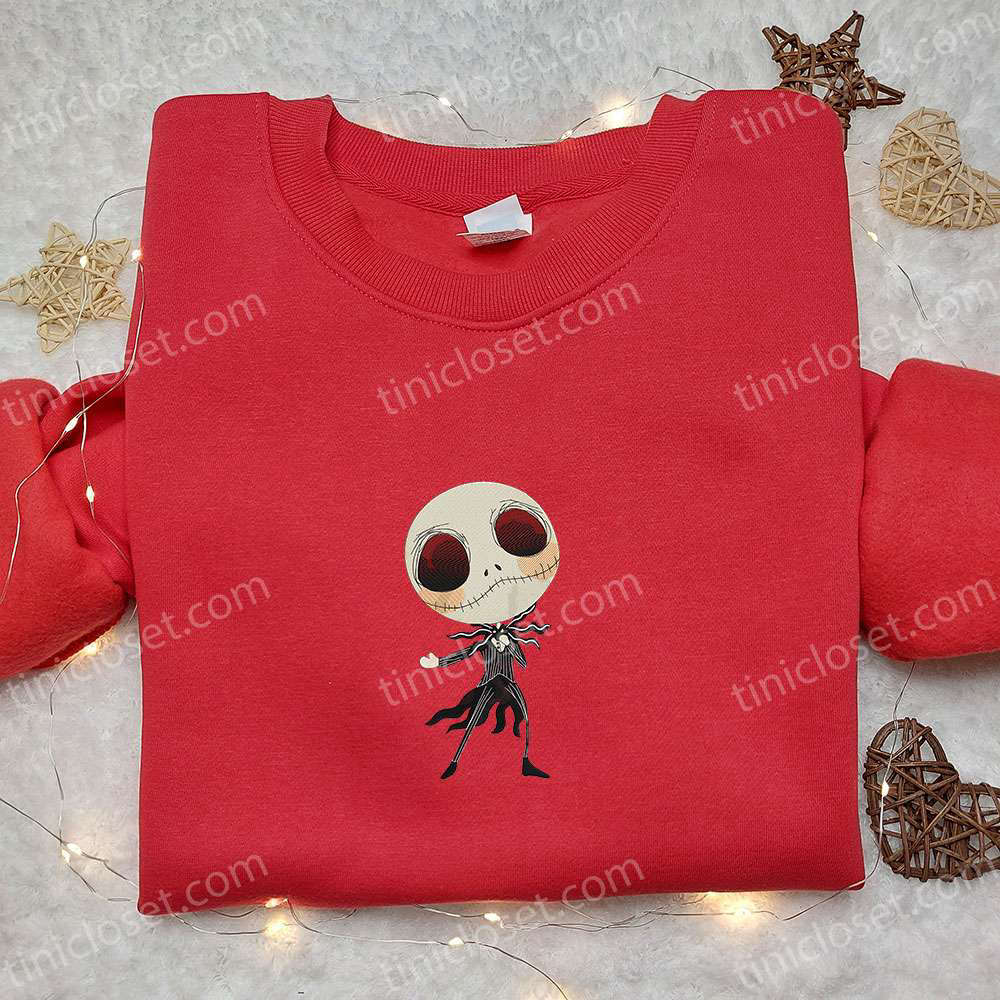 Dancing Jack Skellington Nightmare Embroidered Shirt – Best Halloween Gift for Family Dancing Jack Skellington Nightmare Embroidered Shirt – Best Halloween Gift for Family