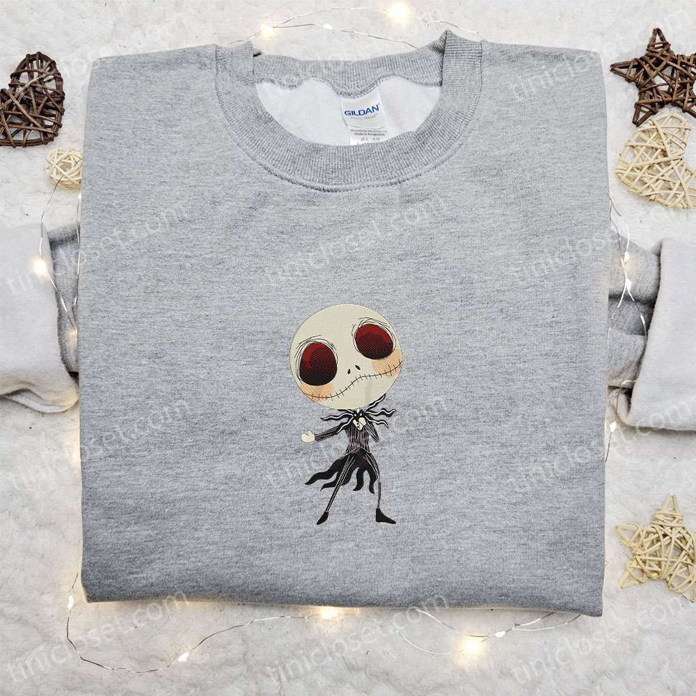 Dancing Jack Skellington Nightmare Embroidered Shirt – Best Halloween Gift for Family Dancing Jack Skellington Nightmare Embroidered Shirt – Best Halloween Gift for Family