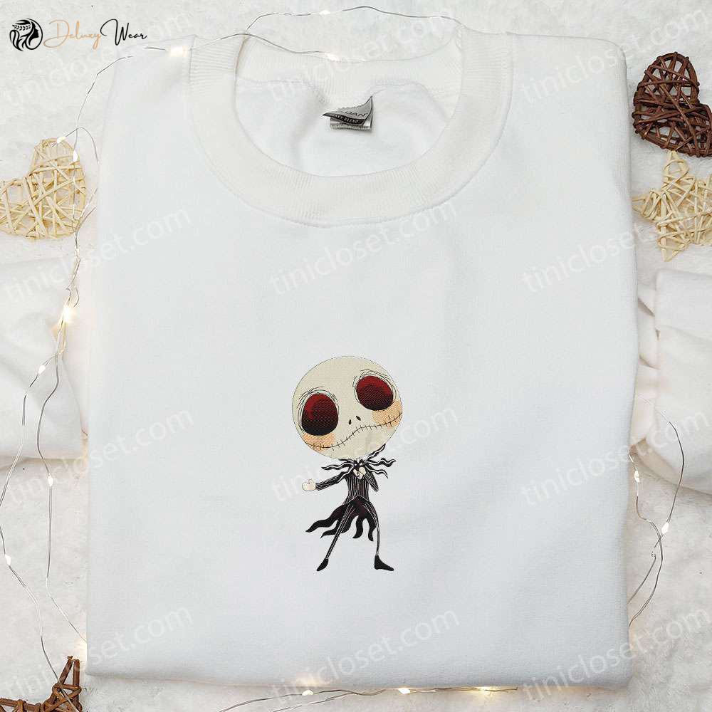 Dancing Jack Skellington Nightmare Embroidered Shirt – Best Halloween Gift for Family