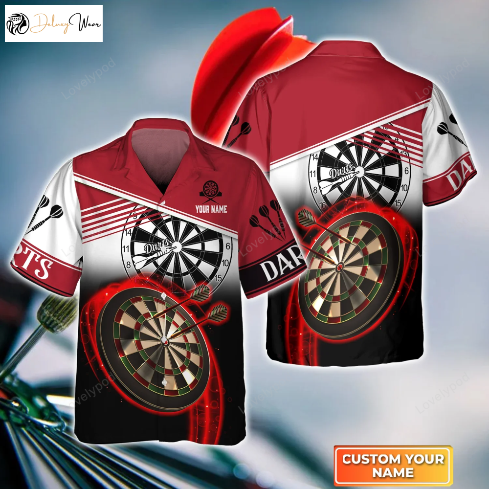 Darts Red Hawaiian Shirt Gift for Men Women Fans: Stylish Unisex Team Shirt Gift for Men Women Fans for Men & Women