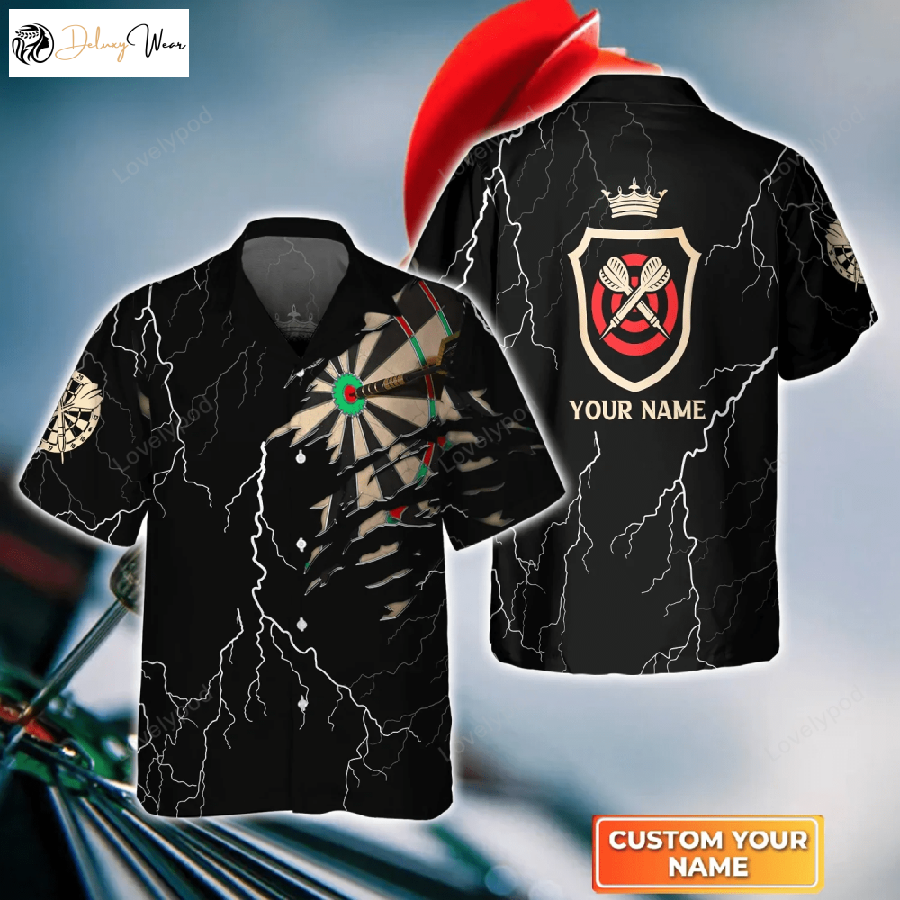 Darts Target Personalized Name 3D Hawaiian Shirt Gift for Men Women Fans – Perfect for Darts Players!