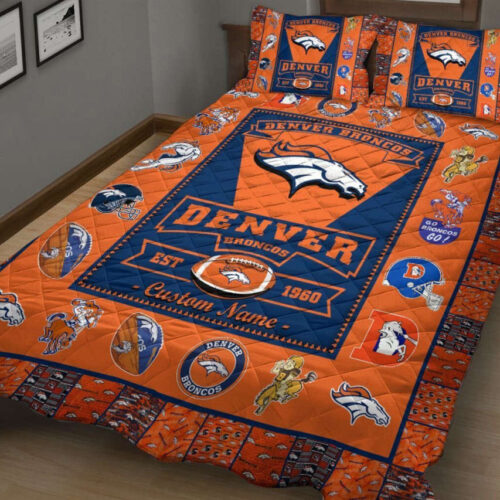 Denver Broncos 1 Quilt Bedding Set Decor Gift For Men Women Decor Gift For Men Women G95