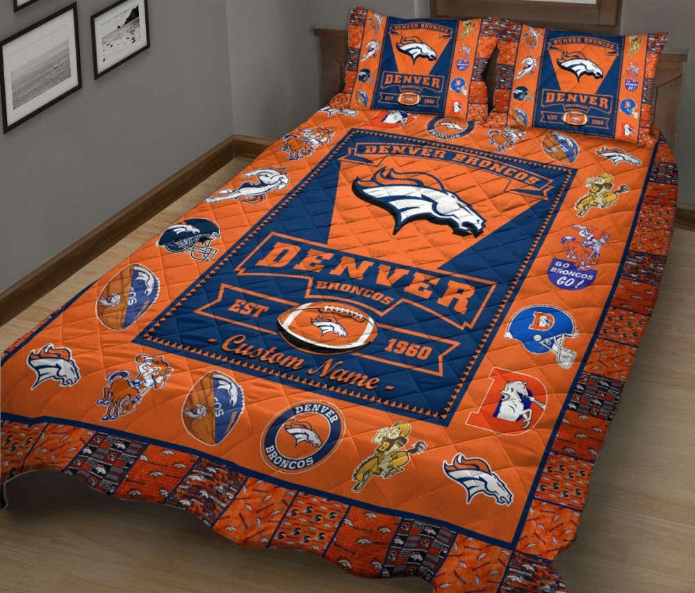 Denver Broncos 1 Quilt Bedding Set Decor Gift For Men Women Decor Gift For Men Women G95 Denver Broncos 1 Quilt Bedding Set Decor Gift For Men Women Decor Gift For Men Women G95