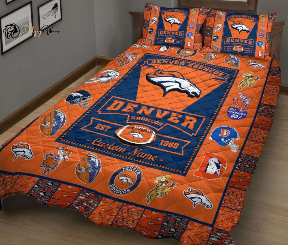 Denver Broncos 1 Quilt Bedding Set Decor Gift For Men Women Decor Gift For Men Women G95 Denver Broncos 1 Quilt Bedding Set Decor Gift For Men Women Decor Gift For Men Women G95