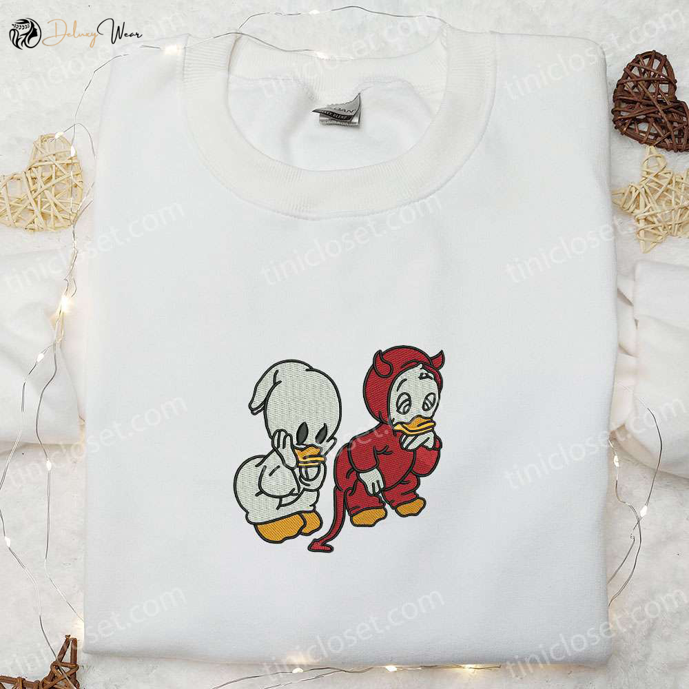 Spooky Chic: Donald Duck Halloween Embroidered Hoodie Disney Sweatshirt & Cute Shirt