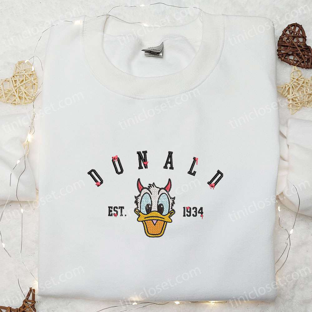 Vintage Donald Est 1934 Hoodie Disney Halloween Embroidered Sweatshirt & Cool Shirt