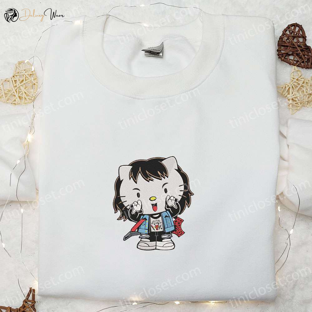Stranger Things x Hello Kitty Embroidered Sweatshirt – Horror Movie Character Halloween Shirt