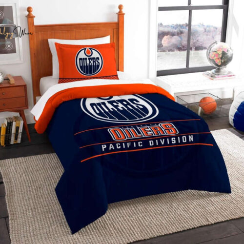 Edmonton Oilers 1 Bedding Set Decor Gift For Men Women Decor Gift For Men Women G95
