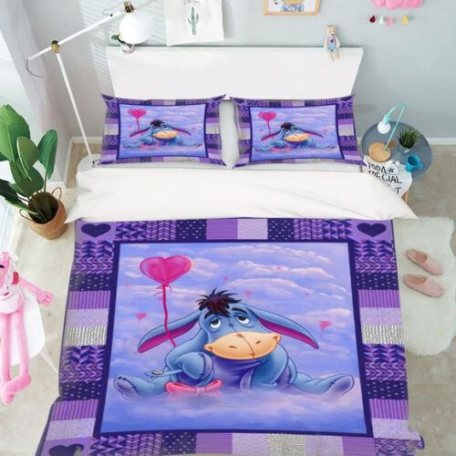 Eeyore Cute Love Bedding Set Decor Gift For Men Women Decor Gift For Men Women G95