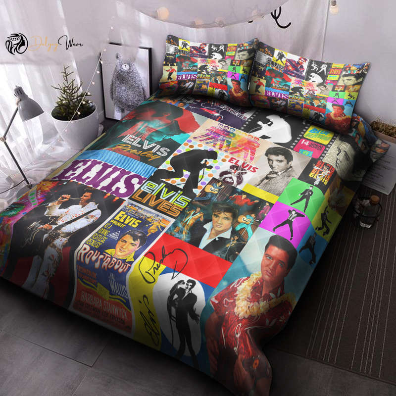 Elvis Presley Quilt Bedding Set Decor Gift For Men Women Decor Gift For Men Women CH