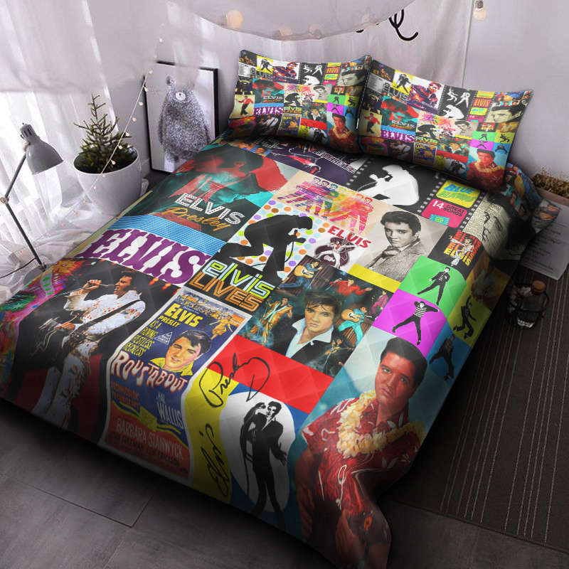 Elvis Presley Quilt Bedding Set Decor Gift For Men Women Decor Gift For Men Women CH
